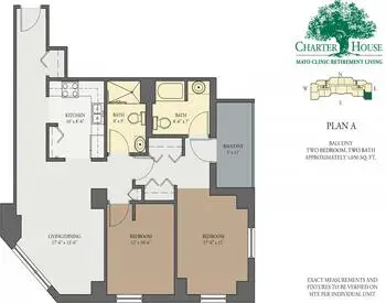 Floorplan of Charter House Mayo Clinic Retirement Living, Assisted Living, Nursing Home, Independent Living, CCRC, Rochester, MN 1