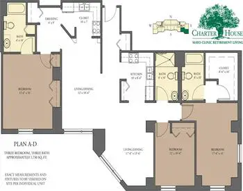 Floorplan of Charter House Mayo Clinic Retirement Living, Assisted Living, Nursing Home, Independent Living, CCRC, Rochester, MN 3