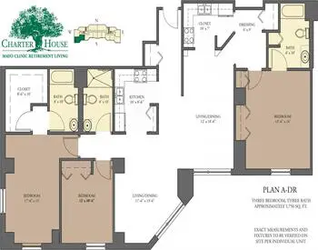 Floorplan of Charter House Mayo Clinic Retirement Living, Assisted Living, Nursing Home, Independent Living, CCRC, Rochester, MN 4