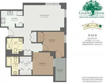 Floorplan of Charter House Mayo Clinic Retirement Living, Assisted Living, Nursing Home, Independent Living, CCRC, Rochester, MN 9