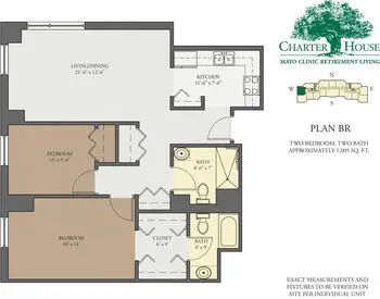Floorplan of Charter House Mayo Clinic Retirement Living, Assisted Living, Nursing Home, Independent Living, CCRC, Rochester, MN 12