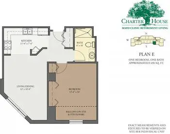 Floorplan of Charter House Mayo Clinic Retirement Living, Assisted Living, Nursing Home, Independent Living, CCRC, Rochester, MN 16