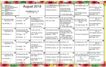 Activity Calendar of Altenheim St. Louis, Assisted Living, Nursing Home, Independent Living, CCRC, Saint Louis, MO 3