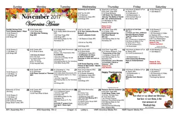 Activity Calendar of The Sarah Community, Assisted Living, Nursing Home, Independent Living, CCRC, Bridgeton, MO 3