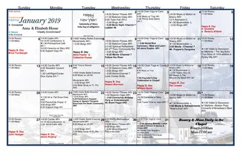 Activity Calendar of The Sarah Community, Assisted Living, Nursing Home, Independent Living, CCRC, Bridgeton, MO 13
