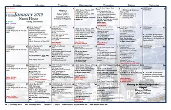 Activity Calendar of The Sarah Community, Assisted Living, Nursing Home, Independent Living, CCRC, Bridgeton, MO 14