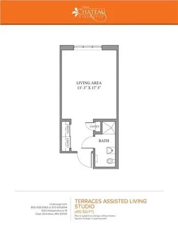Floorplan of Chateau Girardeau, Assisted Living, Nursing Home, Independent Living, CCRC, Cape Girardeau, MO 16