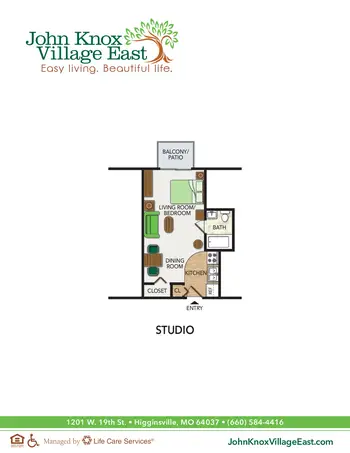 Floorplan of John Knox Village East, Assisted Living, Nursing Home, Independent Living, CCRC, Higginsville, MO 1