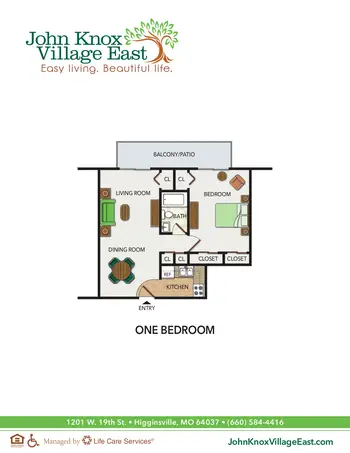 Floorplan of John Knox Village East, Assisted Living, Nursing Home, Independent Living, CCRC, Higginsville, MO 2