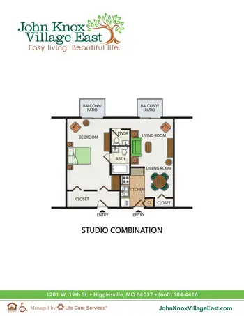 Floorplan of John Knox Village East, Assisted Living, Nursing Home, Independent Living, CCRC, Higginsville, MO 3