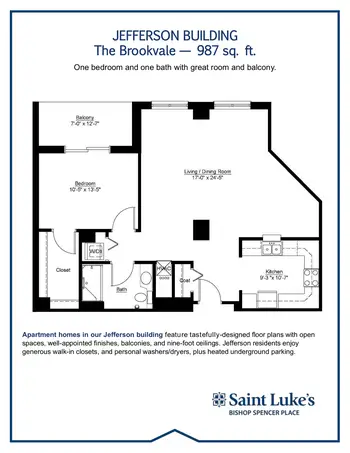 Floorplan of Bishop Spencer Place, Assisted Living, Nursing Home, Independent Living, CCRC, Kansas City, MO 1
