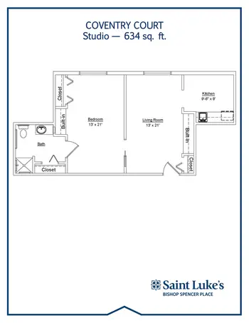 Floorplan of Bishop Spencer Place, Assisted Living, Nursing Home, Independent Living, CCRC, Kansas City, MO 3