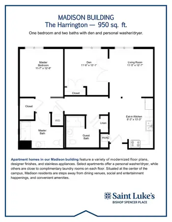 Floorplan of Bishop Spencer Place, Assisted Living, Nursing Home, Independent Living, CCRC, Kansas City, MO 7
