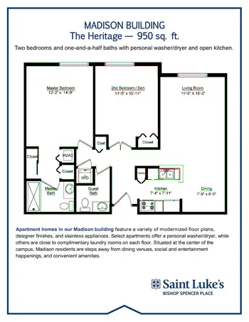 Floorplan of Bishop Spencer Place, Assisted Living, Nursing Home, Independent Living, CCRC, Kansas City, MO 8