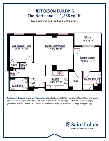 Floorplan of Bishop Spencer Place, Assisted Living, Nursing Home, Independent Living, CCRC, Kansas City, MO 11