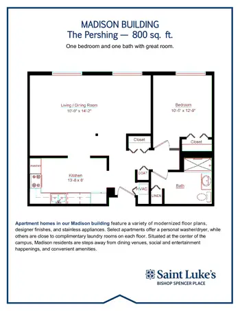 Floorplan of Bishop Spencer Place, Assisted Living, Nursing Home, Independent Living, CCRC, Kansas City, MO 12