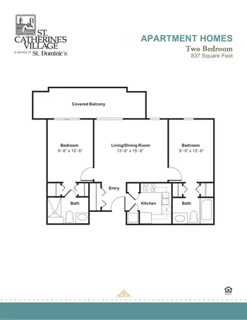 Floorplan of St. Catherine Village, Assisted Living, Nursing Home, Independent Living, CCRC, Madison, MS 3