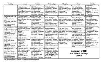 Activity Calendar of St. Catherine Village, Assisted Living, Nursing Home, Independent Living, CCRC, Madison, MS 4