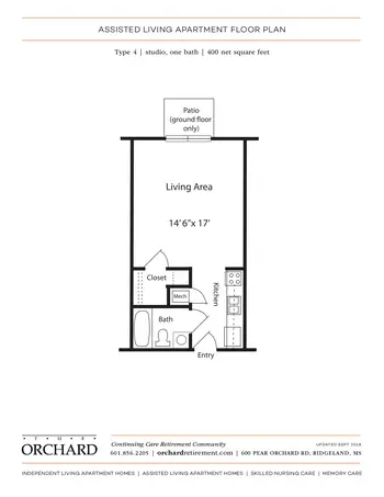 Floorplan of The Orchard, Assisted Living, Nursing Home, Independent Living, CCRC, Ridgeland, MS 7
