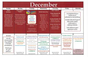 Activity Calendar of Immanuel Lutheran Communities, Assisted Living, Nursing Home, Independent Living, CCRC, Kalispell, MT 1