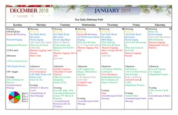 Activity Calendar of Immanuel Lutheran Communities, Assisted Living, Nursing Home, Independent Living, CCRC, Kalispell, MT 3