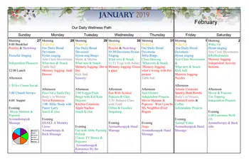 Activity Calendar of Immanuel Lutheran Communities, Assisted Living, Nursing Home, Independent Living, CCRC, Kalispell, MT 4