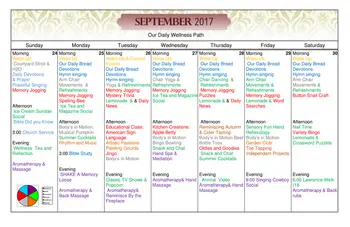 Activity Calendar of Immanuel Lutheran Communities, Assisted Living, Nursing Home, Independent Living, CCRC, Kalispell, MT 6