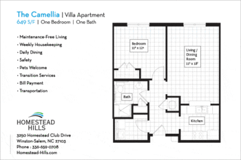 Floorplan of Homestead Hills, Assisted Living, Nursing Home, Independent Living, CCRC, Winston Salem, NC 9