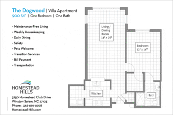 Floorplan of Homestead Hills, Assisted Living, Nursing Home, Independent Living, CCRC, Winston Salem, NC 10