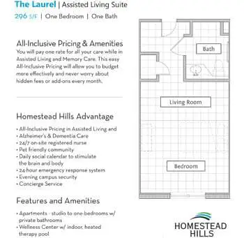 Floorplan of Homestead Hills, Assisted Living, Nursing Home, Independent Living, CCRC, Winston Salem, NC 15