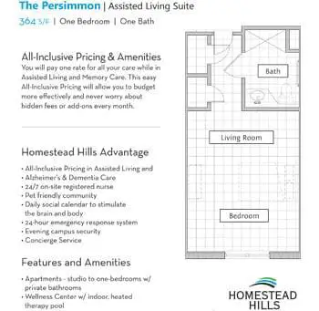 Floorplan of Homestead Hills, Assisted Living, Nursing Home, Independent Living, CCRC, Winston Salem, NC 17