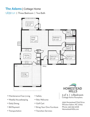 Floorplan of Homestead Hills, Assisted Living, Nursing Home, Independent Living, CCRC, Winston Salem, NC 18