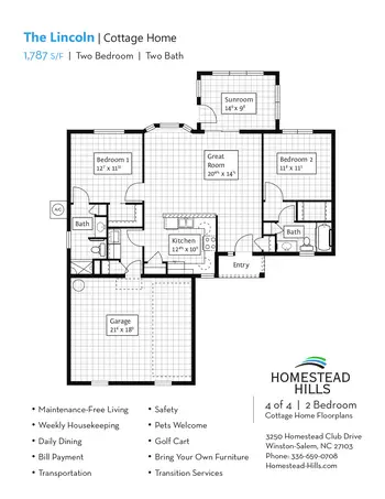 Floorplan of Homestead Hills, Assisted Living, Nursing Home, Independent Living, CCRC, Winston Salem, NC 20