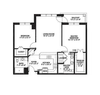 Floorplan of WhiteStone, Assisted Living, Nursing Home, Independent Living, CCRC, Greensboro, NC 12