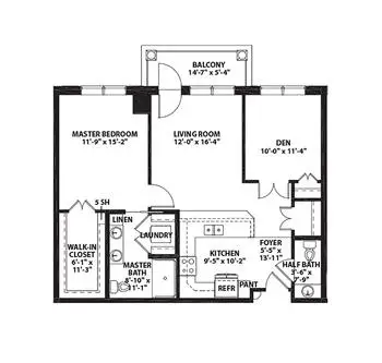 Floorplan of WhiteStone, Assisted Living, Nursing Home, Independent Living, CCRC, Greensboro, NC 14