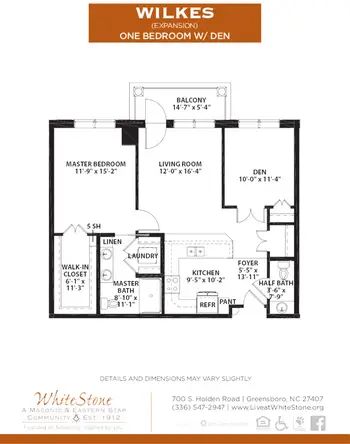 Floorplan of WhiteStone, Assisted Living, Nursing Home, Independent Living, CCRC, Greensboro, NC 13