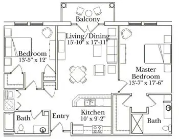 Floorplan of Penick Village, Assisted Living, Nursing Home, Independent Living, CCRC, Southern Pines, NC 10