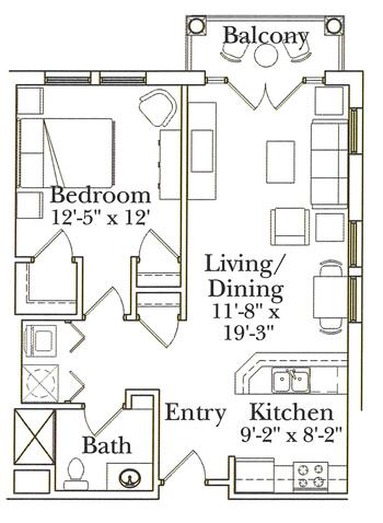 Floorplan of Penick Village, Assisted Living, Nursing Home, Independent Living, CCRC, Southern Pines, NC 15