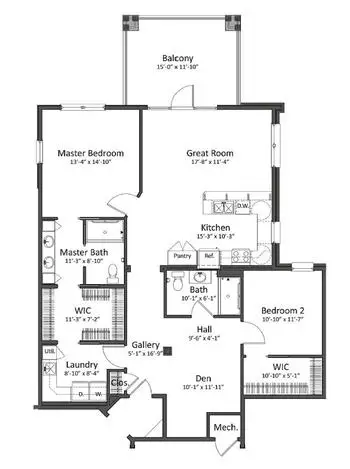 Floorplan of Penick Village, Assisted Living, Nursing Home, Independent Living, CCRC, Southern Pines, NC 17