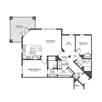 Floorplan of Penick Village, Assisted Living, Nursing Home, Independent Living, CCRC, Southern Pines, NC 6