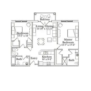 Floorplan of Penick Village, Assisted Living, Nursing Home, Independent Living, CCRC, Southern Pines, NC 9