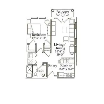 Floorplan of Penick Village, Assisted Living, Nursing Home, Independent Living, CCRC, Southern Pines, NC 14