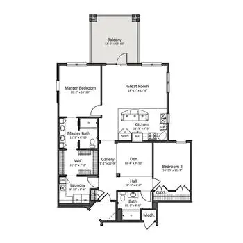 Floorplan of Penick Village, Assisted Living, Nursing Home, Independent Living, CCRC, Southern Pines, NC 18