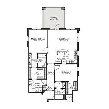 Floorplan of Penick Village, Assisted Living, Nursing Home, Independent Living, CCRC, Southern Pines, NC 20