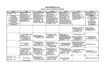Activity Calendar of Sharon Towers, Assisted Living, Nursing Home, Independent Living, CCRC, Charlotte, NC 9