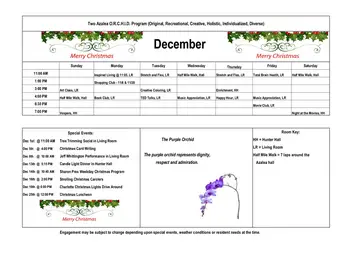 Activity Calendar of Sharon Towers, Assisted Living, Nursing Home, Independent Living, CCRC, Charlotte, NC 1