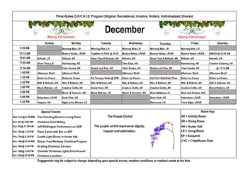 Activity Calendar of Sharon Towers, Assisted Living, Nursing Home, Independent Living, CCRC, Charlotte, NC 5