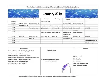 Activity Calendar of Sharon Towers, Assisted Living, Nursing Home, Independent Living, CCRC, Charlotte, NC 8