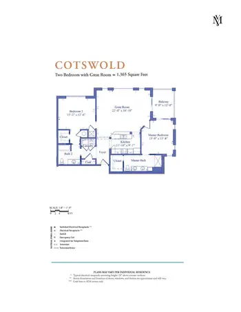 Floorplan of Sharon Towers, Assisted Living, Nursing Home, Independent Living, CCRC, Charlotte, NC 1