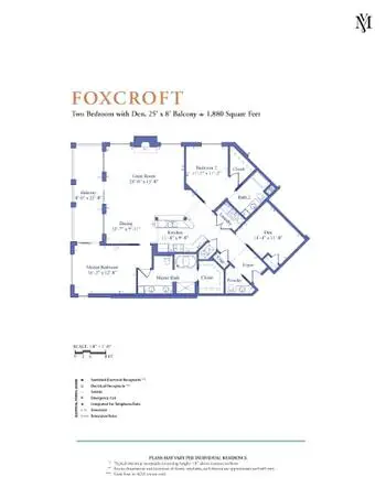 Floorplan of Sharon Towers, Assisted Living, Nursing Home, Independent Living, CCRC, Charlotte, NC 16